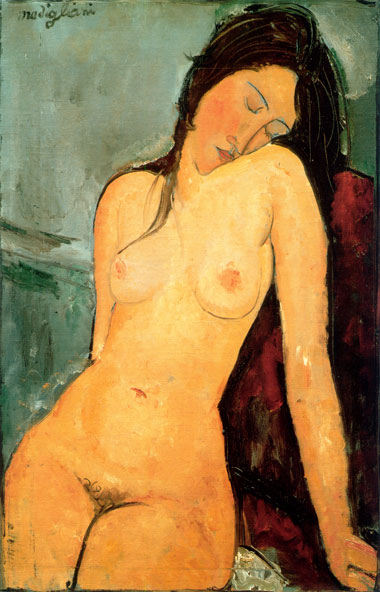 Nude Bather - Amedeo Modigliani Paintings